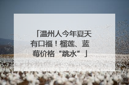 温州人今年夏天有口福！榴莲、蓝莓价格“跳水”